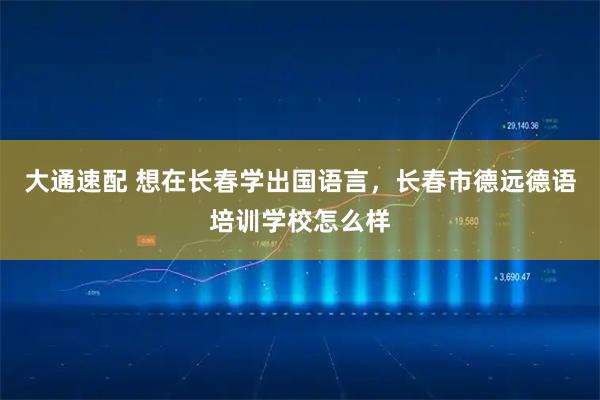 大通速配 想在长春学出国语言，长春市德远德语培训学校怎么样
