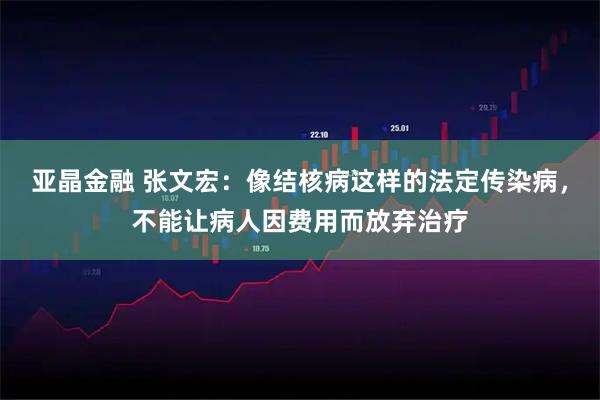 亚晶金融 张文宏：像结核病这样的法定传染病，不能让病人因费用而放弃治疗