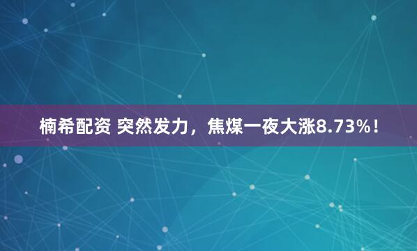 楠希配资 突然发力，焦煤一夜大涨8.73%！