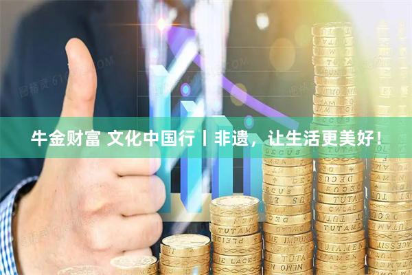 牛金财富 文化中国行丨非遗,让生活更美好!