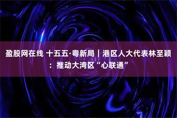 盈股网在线 十五五·粤新局｜港区人大代表林至颖：推动大湾区“心联通”